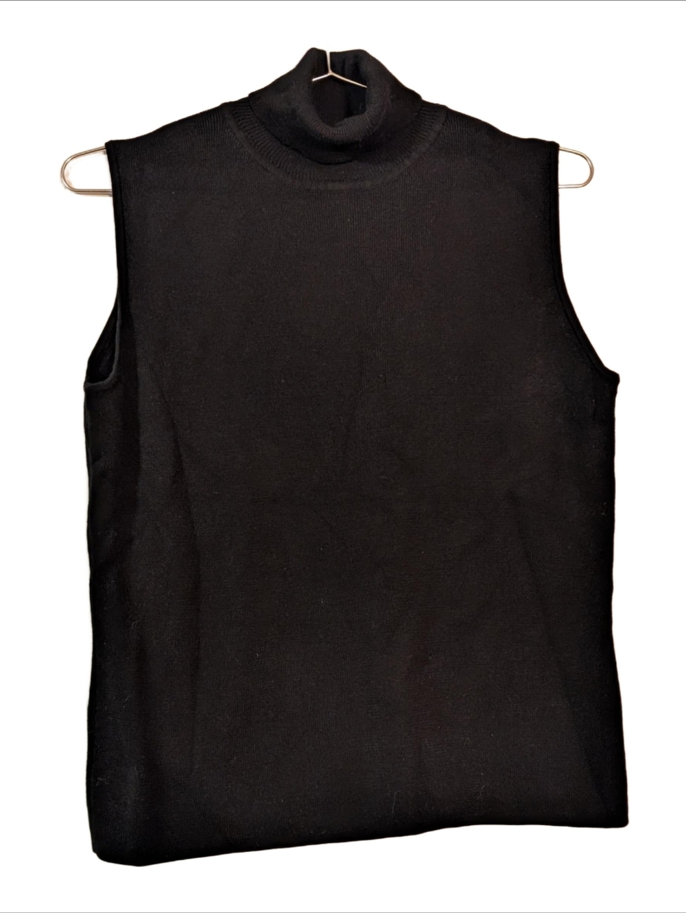 Sleeveless Turtleneck 100% Cotton Knit Top